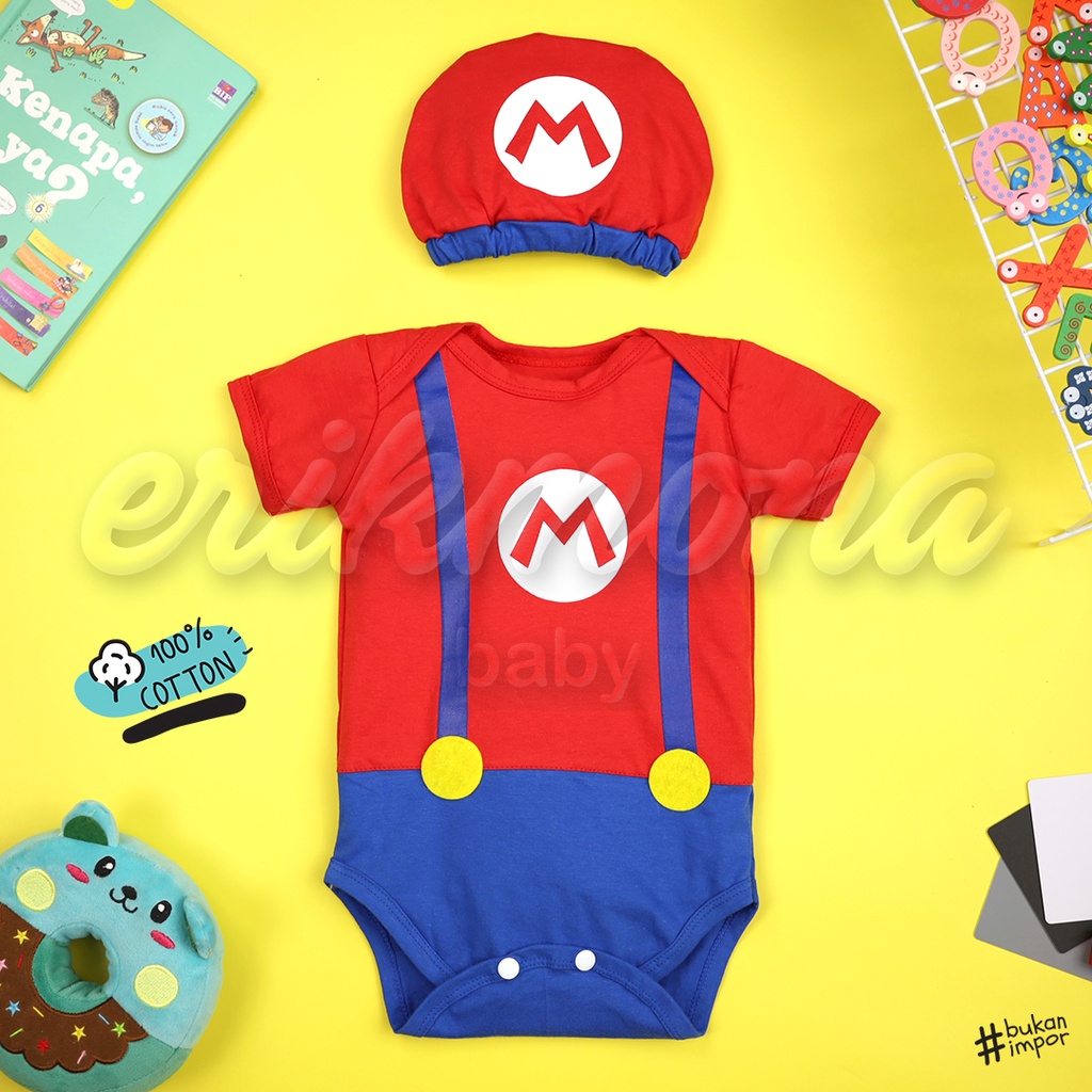 ❤️ baju bayi jumper bayi baju anak karakter mario bros lucu ❤️