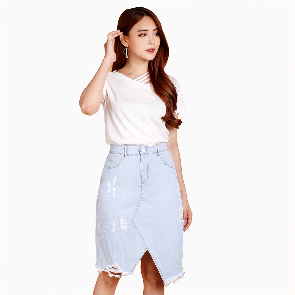 Rok mini denim Wanita Dewasa Casual Model Terbaru - XSHOP Nia