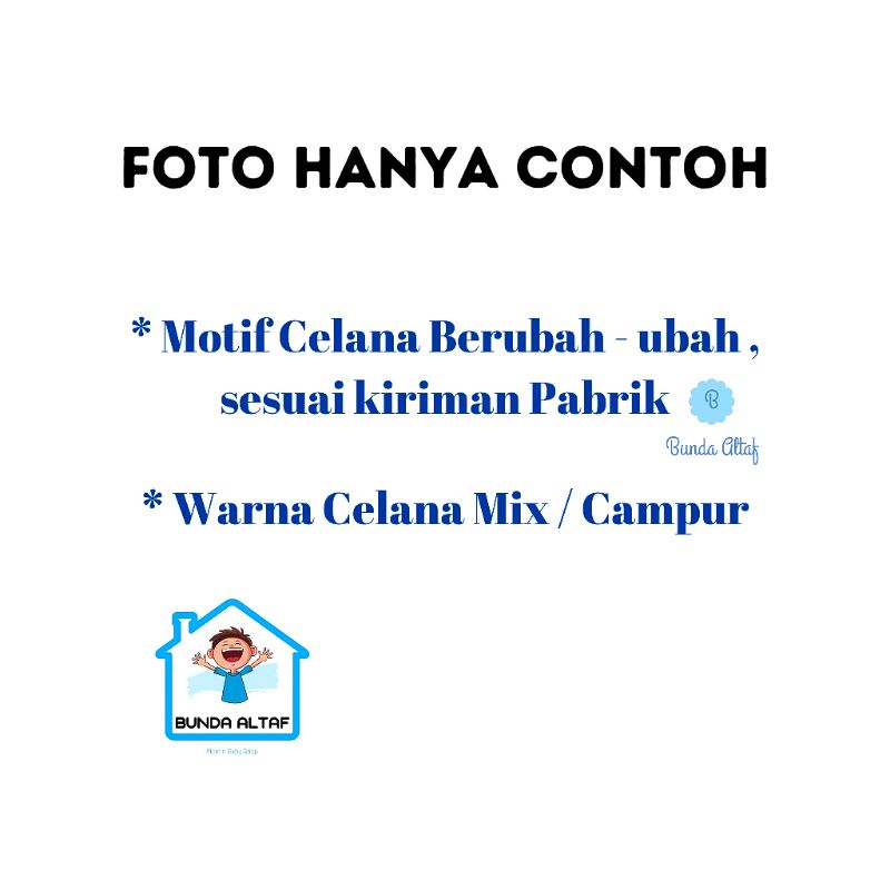 3 pcs Celana Bayi Pendek Motif 0-3 bulan SNI Lembut  [ Bunda Altaf ]