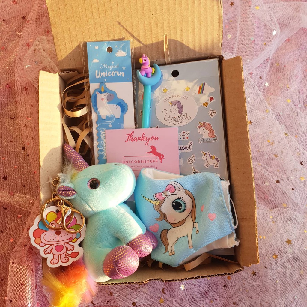 UNICORN STUFF INDOENSIA Paket Kotak Kado Anak motif unicorn 1 Set box unicorn