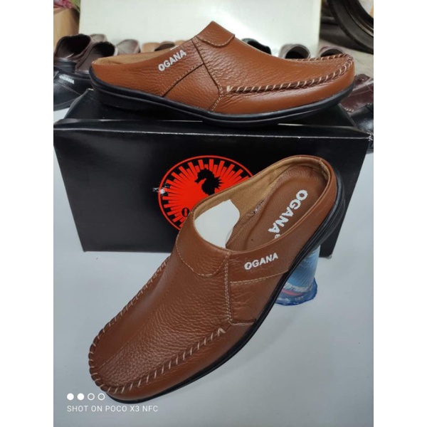 Sepatu Selop Bustong Casual Kulit Pria Ogana 01 ( Produksi Sendiri )