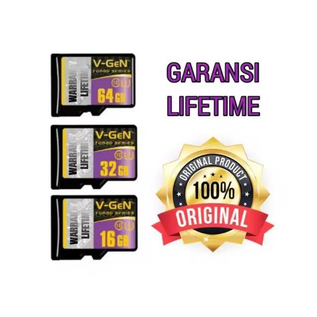 Memory card V-GEN 128Gb/64gb/32gb/16gb/8gb class10 turbo series 100mbps