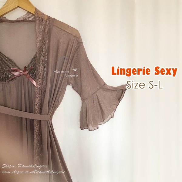 S-L Lingerie Sets Original - Sexy Lingerie Wanita Baju Tidur Transparan Malam Pertama Lingering N301