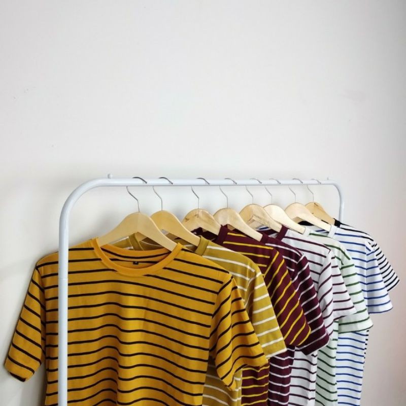 KAOS STRIPE SALUR BELANG GARIS GARIS PRIA WANITA UNISEX