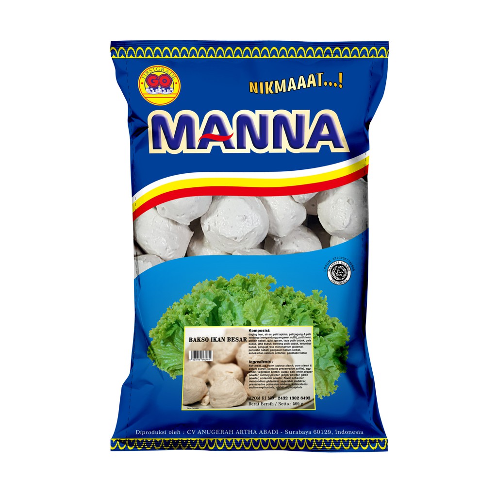 [FROZEN FOOD GOMANNA] BAKSO IKAN BESAR ISI 27-30 (500GR) MAKANAN INSTAN SOSIS NUGGET BPOM HALAL