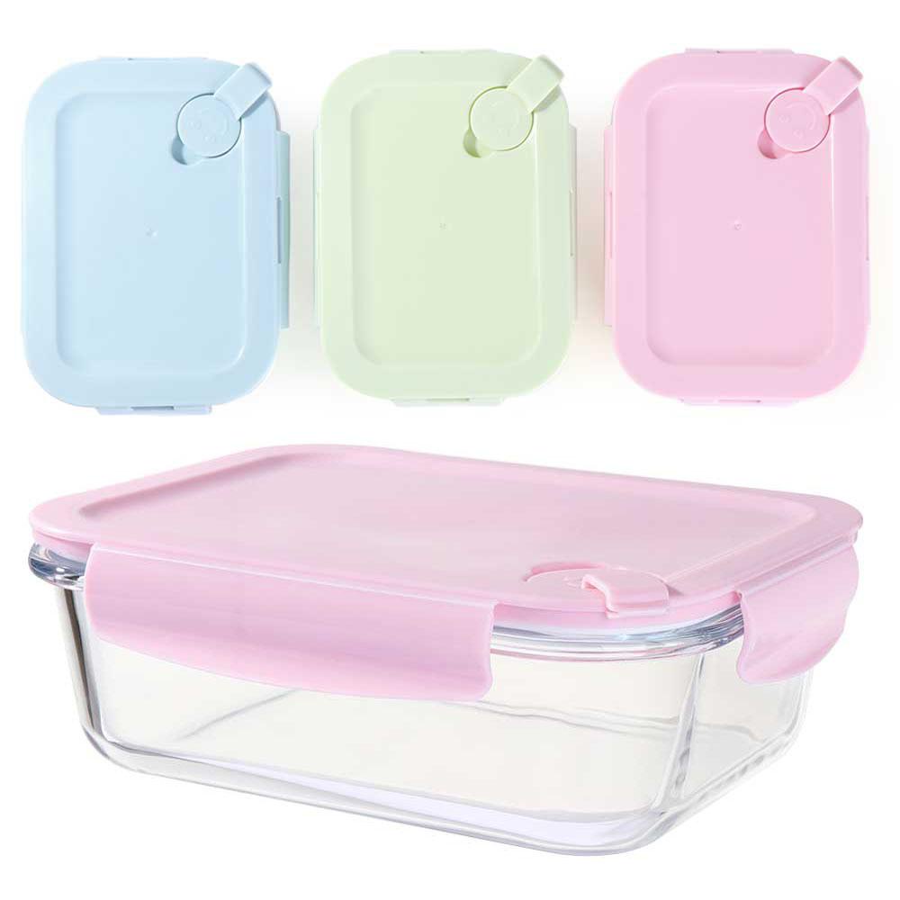 Solighter Wadah Penyimpanan Makanan 410/700/1040ml Extra Large Freezer Dishwasher Glass Lunch Box