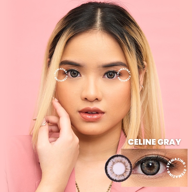 EYEMAZING Softlens - CELINE Gray / Grey / Abu Normal Minus Beda Minus