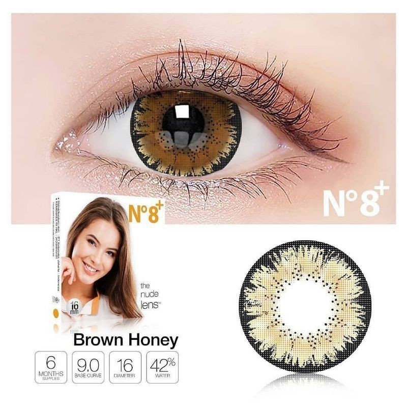 SOFTLENS ICE N8+ MINUS (-2.75 s/d -6.00) BIG EYES / GREY BROWN BLACK NAVY AQUA HONEY / 16MM