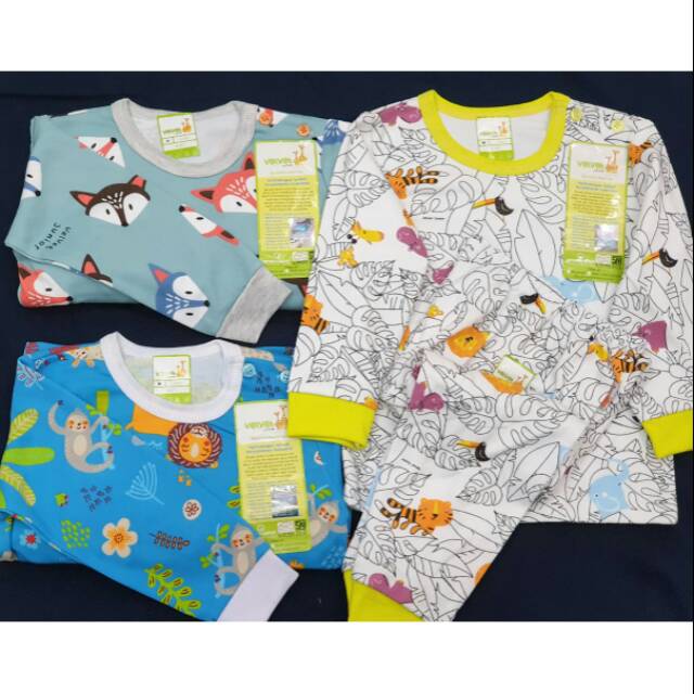 Little Palmerhaus - Little Wear Shoulder Button Long Set || Piyama Anak