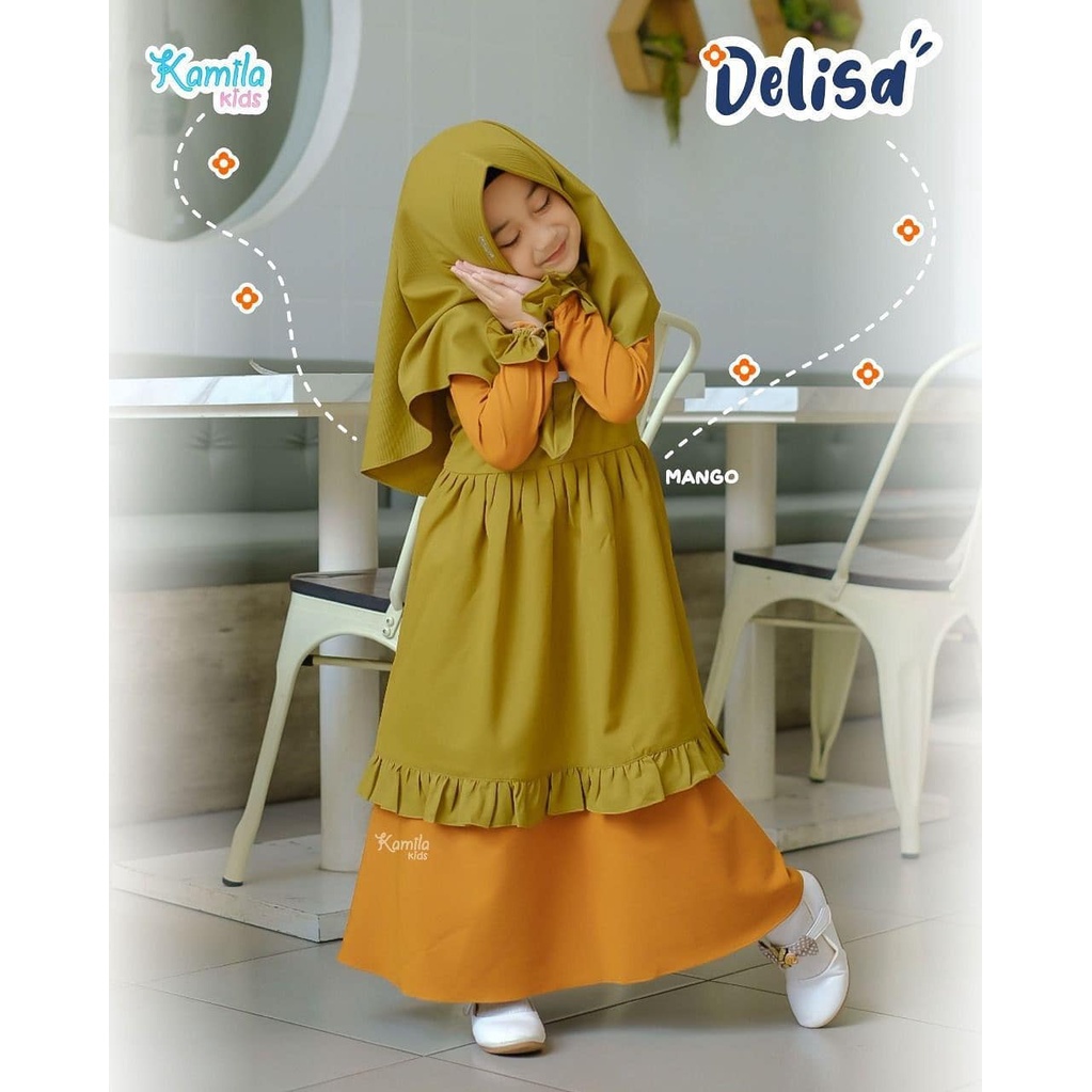 Grosir HAURA Baju Gamis Anak Perempuan setelan Hijab Keren (sudah satu set hijab pasmina)