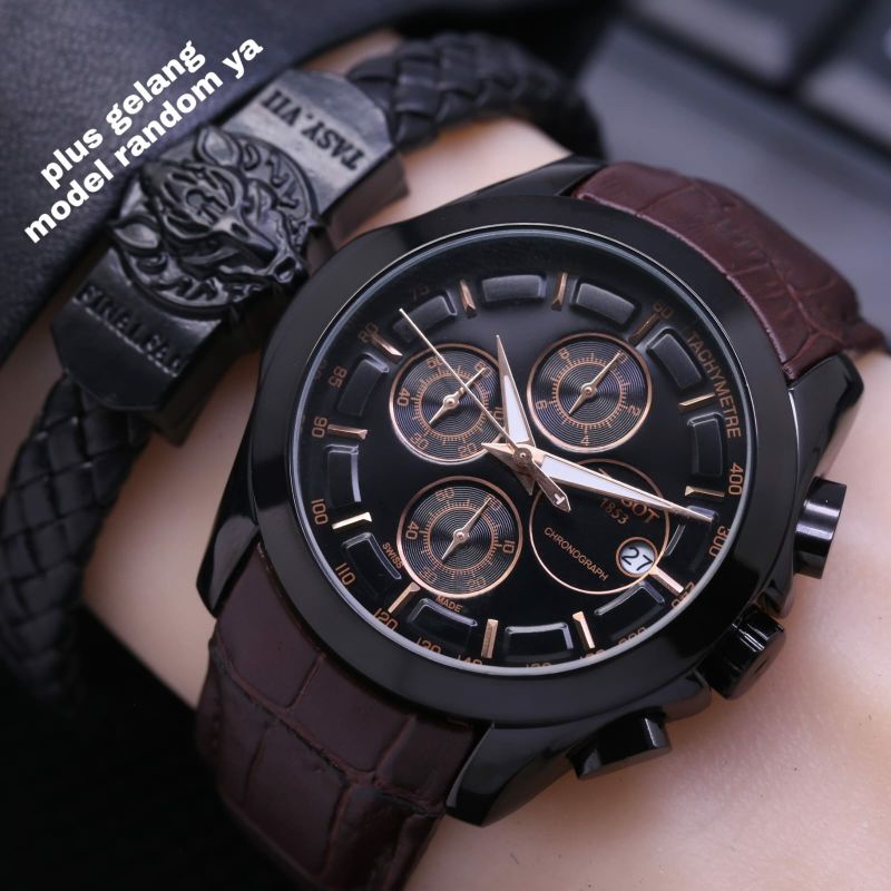 JAM TANGAN T1550T PRIA CHRONOGRAPH TERLARIS RUBBER PLUS GELANG RANDOM JAM TANGAN BAYAR DITEMPAT