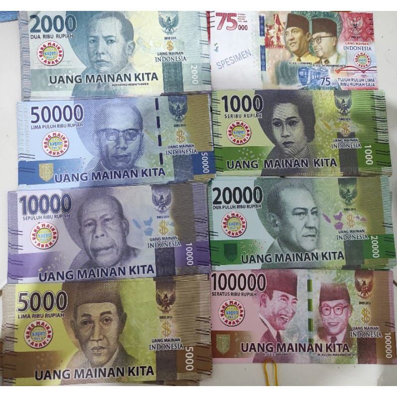 6 Lembar Uang Mainan Buat Mahar / Uang Mainan Mirip Asli 1.000-100.000