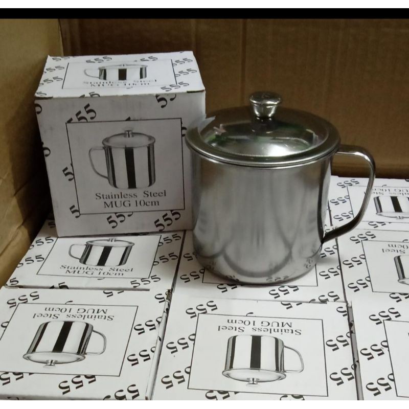 MUG stainless 555 ukuran 10cm