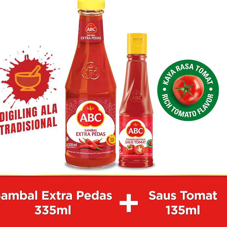 

REAL PICT ! ABC Sambal Extra Pedas 335 ml & ABC Saus Tomat 135 ml - Bundling