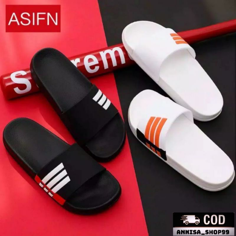 AnnisaShop99 . DAILY ASIFN HITAM SHK . Promo Sandal Slop slip on distro casual pria wanita dewasa