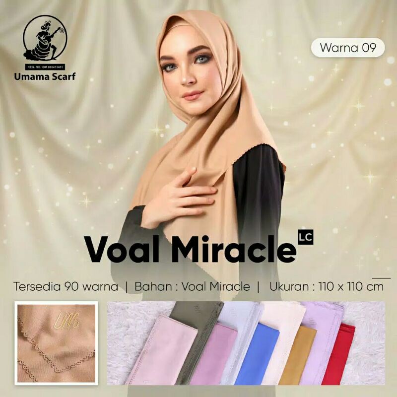 Voal Miracle Plain / Segiempat Voal Miracle Umama / Segiempat Polos / Segiempat Voal Miracle Plain