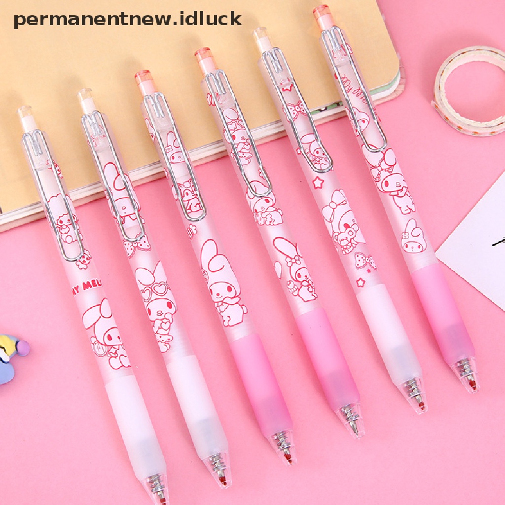 6 Pcs Pulpen Gel Motif Kartun Anime Untuk Stationery Sekolah / Kantor