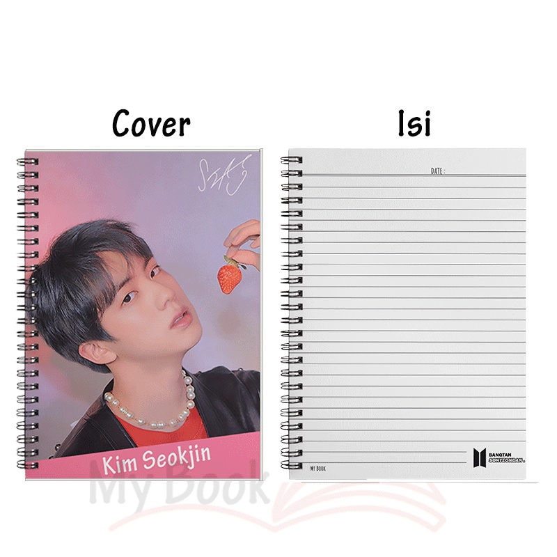 Ruled Notebook Diary Agenda Buku Catatan Bergaris A5 Kpop BTS 50 Lembar B07-Jin