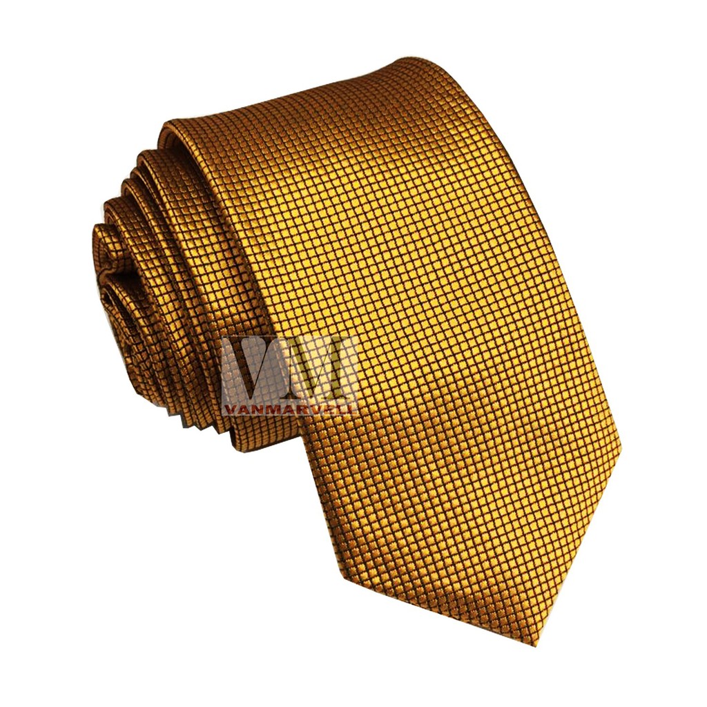 VM Dasi Polos Bintik Emas Gold Slim - Tie slim