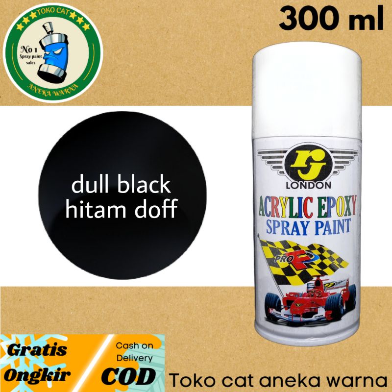 cat semprot 300cc dull black hitam doff mate rj london cat semprot spray paint pilok pilox