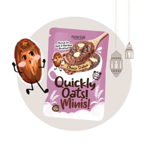 Quickly Oats! Minis! Instant Oatmeal Choco Dates Sachet 55gr