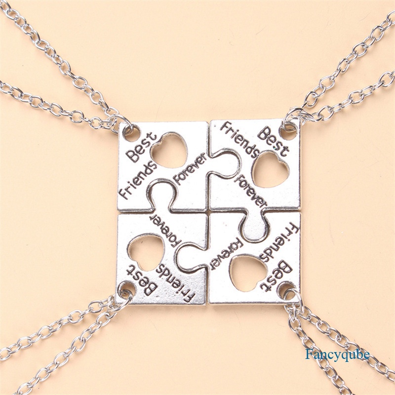 4pcs Kalung Persahabatan Bentuk Puzzle Hati