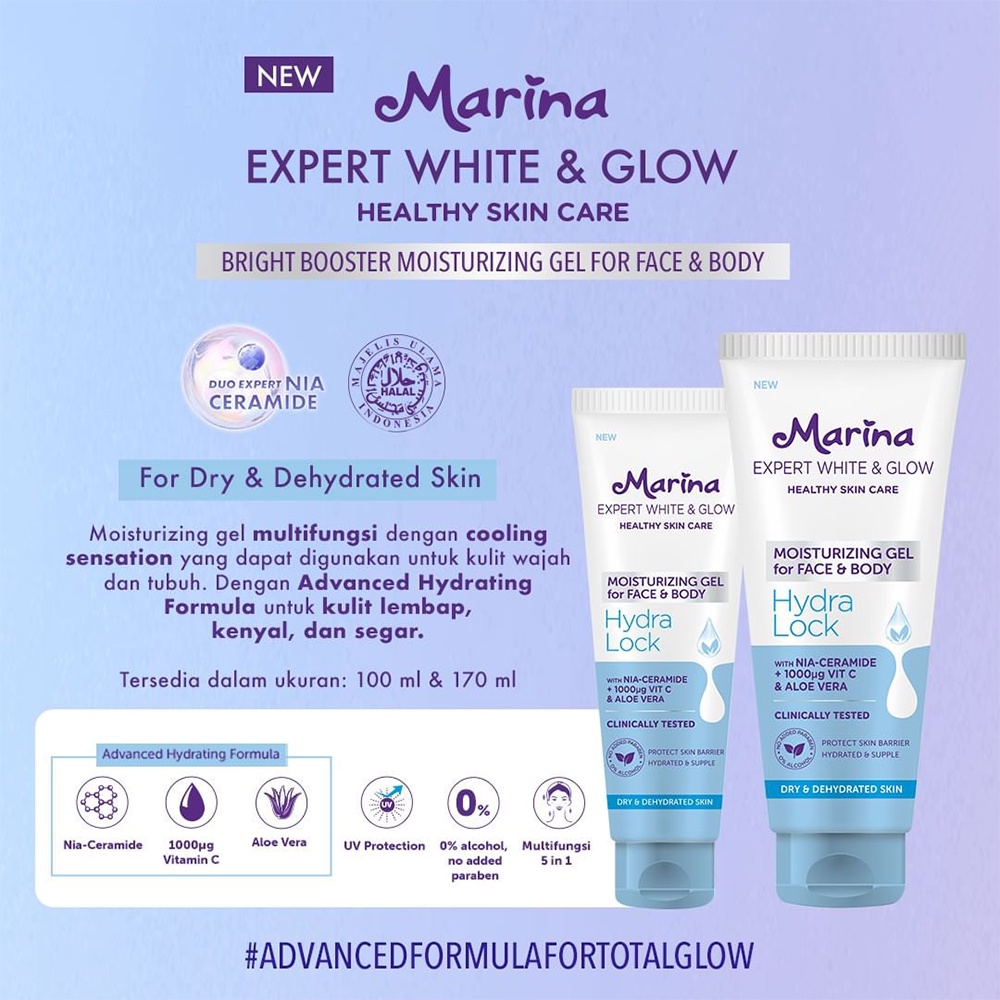 ❤ Under100 ❤ MARINA Expert White &amp; Glow Whip Facial Foam | Gel Facial Foam | Moisturizer Gel for Face &amp; Body | BPOM