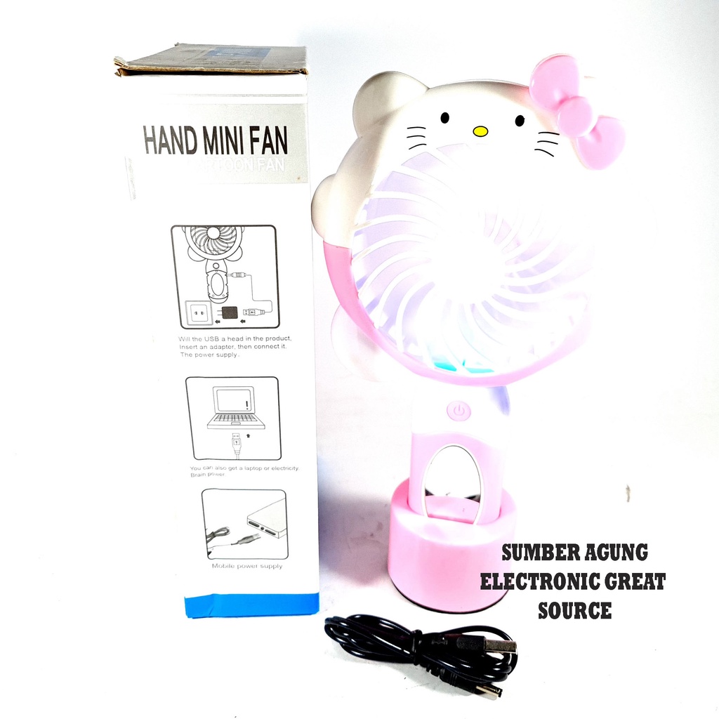 Mini Fan Kipas Portable Genggam Dengan Cermin Kaca 08275 Jaijun Toys