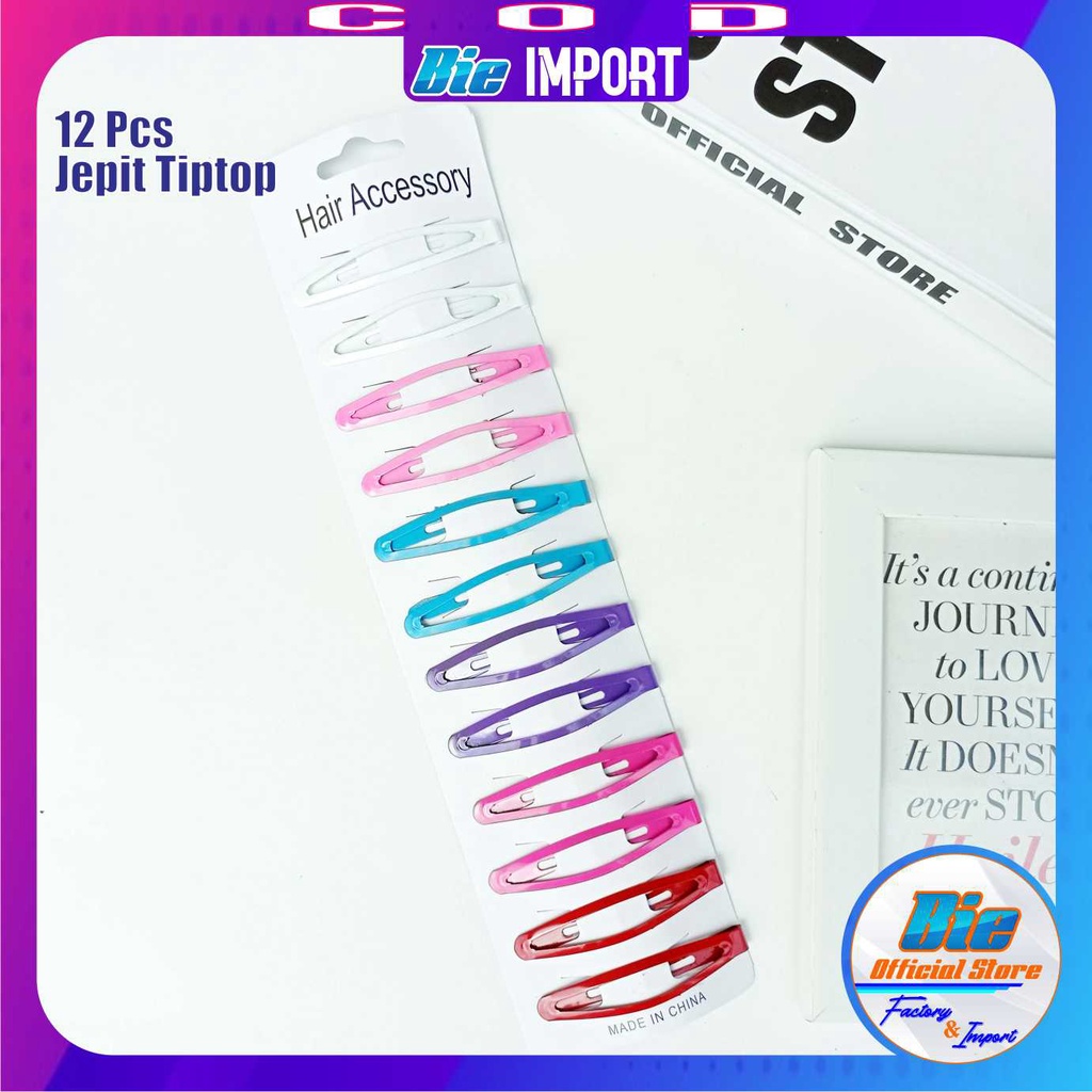 Jepit Tiptop 1 Set 12 Pcs Size Besar Impor Best Seller