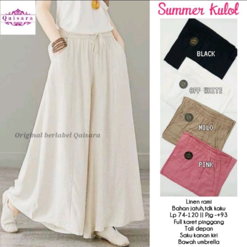 Summer Kulot Mayung Jumbo Bahan Linen / Kulot Linen Big Size / Trivia Cullotes