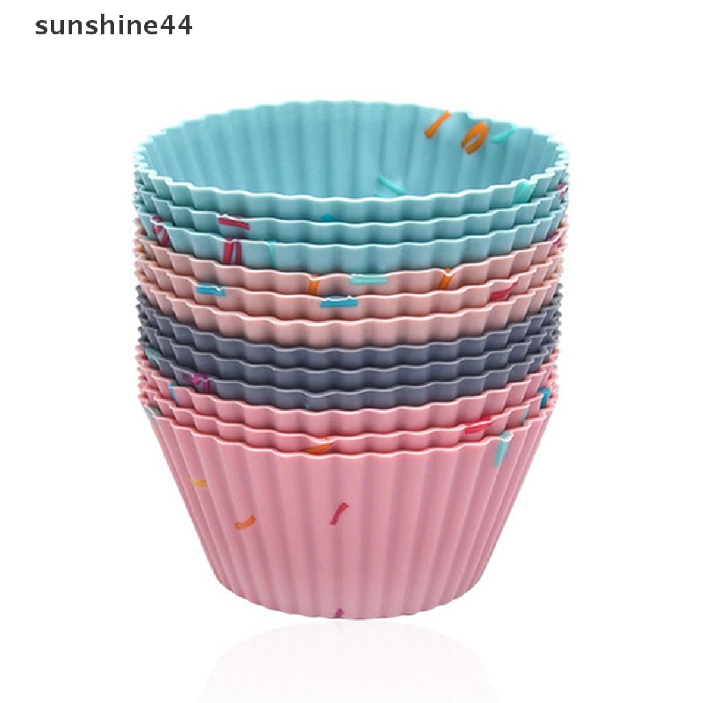 Sunshine 6pcs / set Cetakan Cupcake / Muffin DIY Bahan Silikon Reusable