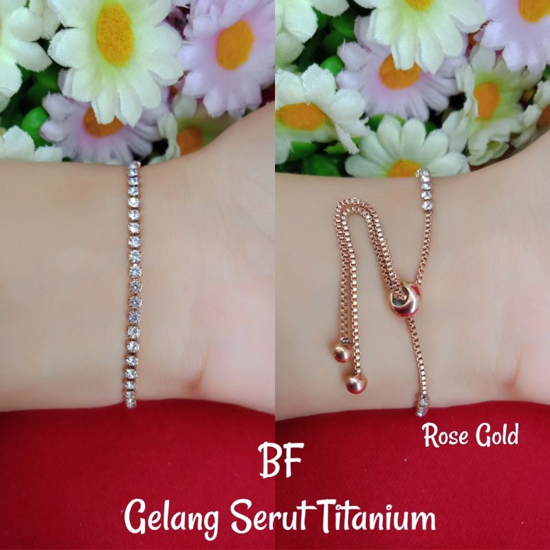 Gelang Tangan Serut Berlian Titanium
