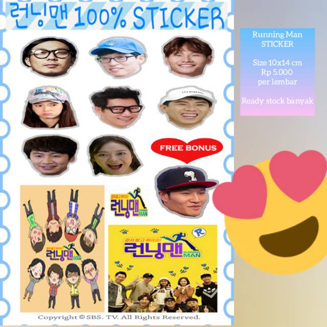 STIKER KOREA ORIGINAL READY STOCK SPECIAL BAE SUZY RUNNING MAN PORORO KOREAN FOOD