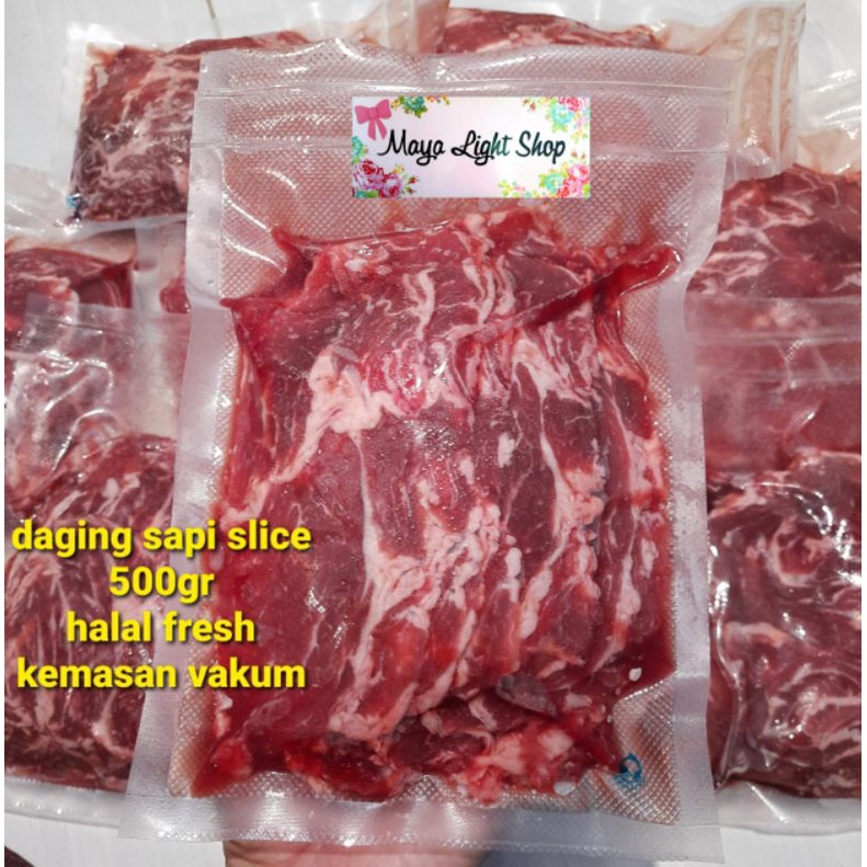 Sukiyaki Slice Daging sapi tipis Yakiniku Sukiyaki yoshinoya 500gr halal Us Aus Beef daging slice teriyaki