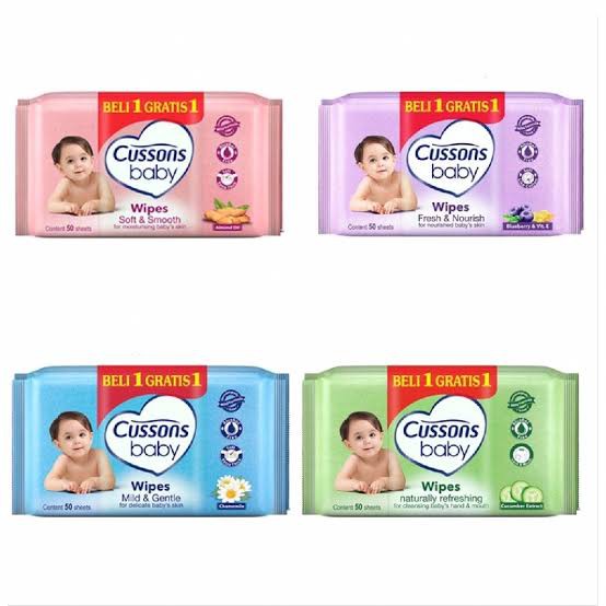 Cussons Baby Wipes 50's (BELI 1 GRATIS 1)