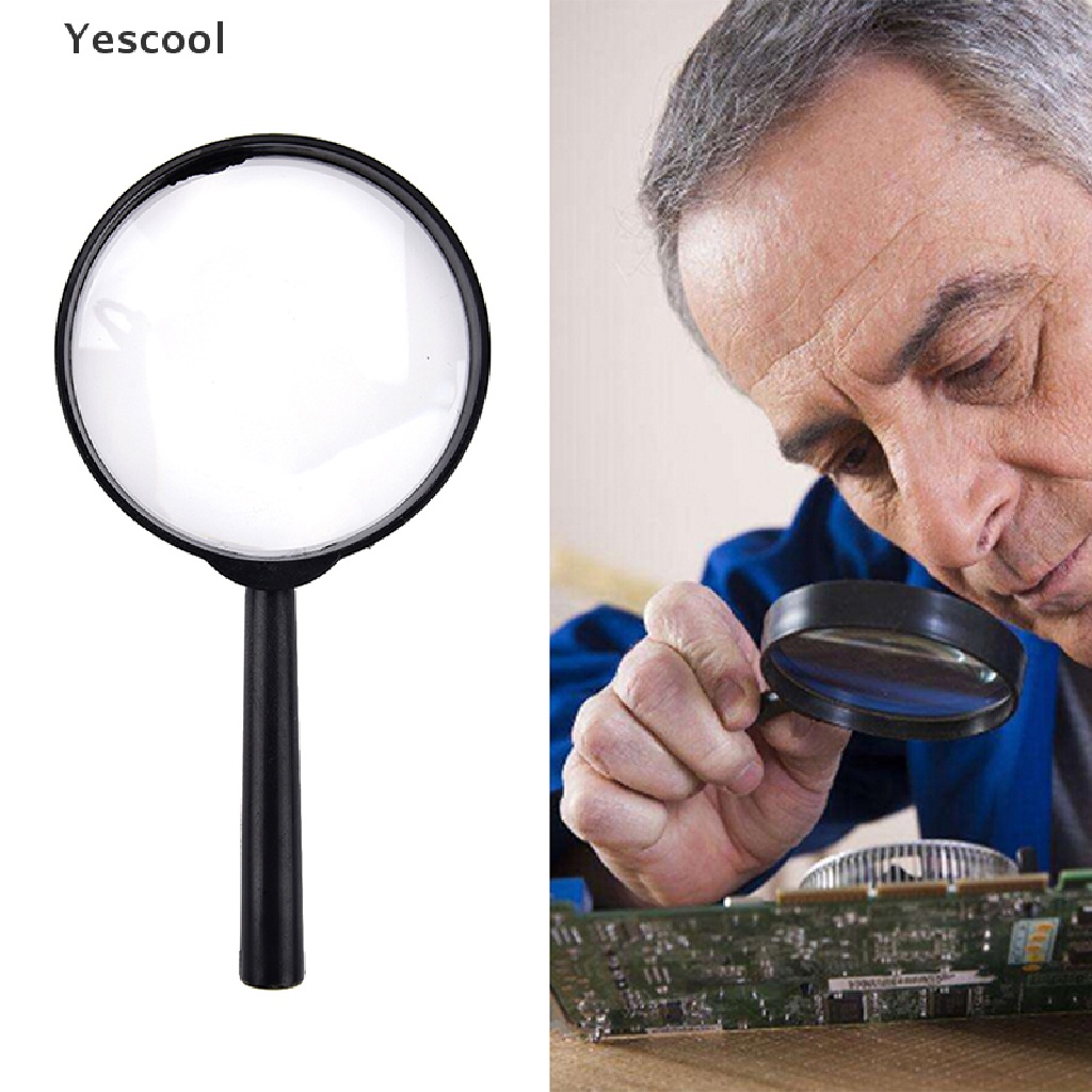 Yescool 1pc Kaca Pembesar Genggam Tangan Zoom 5X Diameter 60mm Untuk Membaca