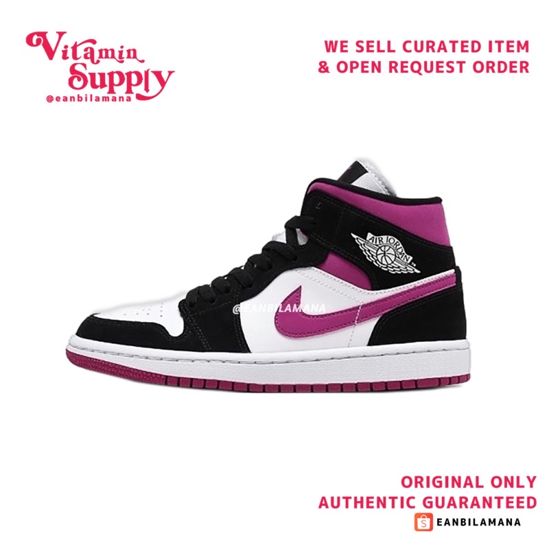 AIR JORDAN 1 MID WMNS 'BLACK CACTUS FLOWER'