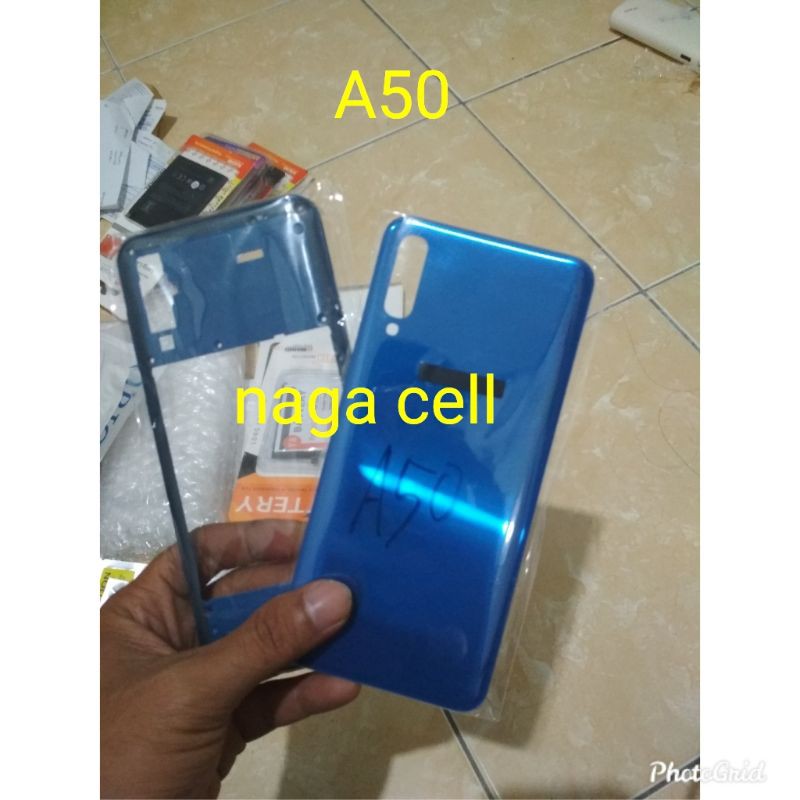 backdoor back cover samsung A50 A50f dan bezel bazel tutup mesin samsung A50 original new
