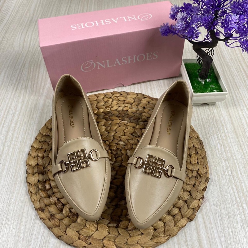 Onlashoes - Flatshoes Wanita sepatu kerja wanita terbaru sol karet KODE LB33