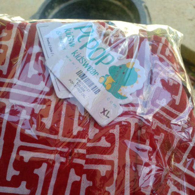 Pop Kidswear   Indra Batik - Kemeja Batik Anak 1-6 Tahun Merah
