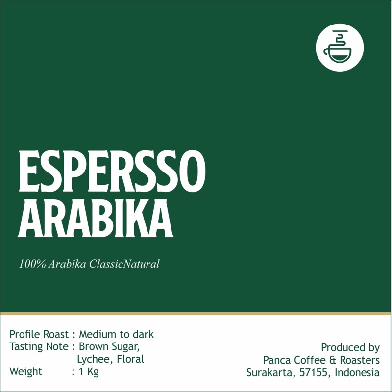 

Biji Kopi Arabika Natural 1kg / Espresso Es Kopi Susu - Panca Coffee