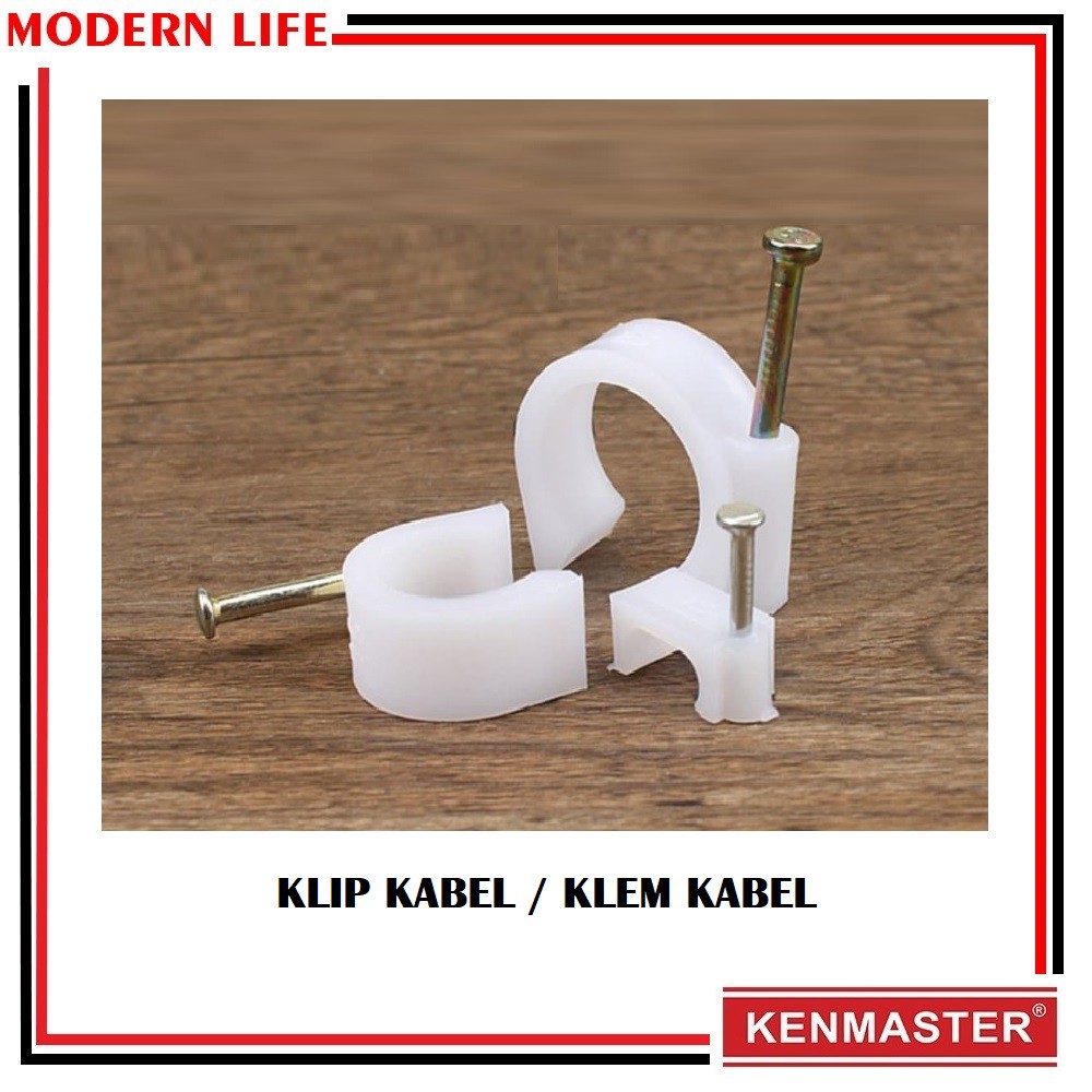 Kenmaster Cable Clip 5mm isi 35 pcs - Klem Kabel