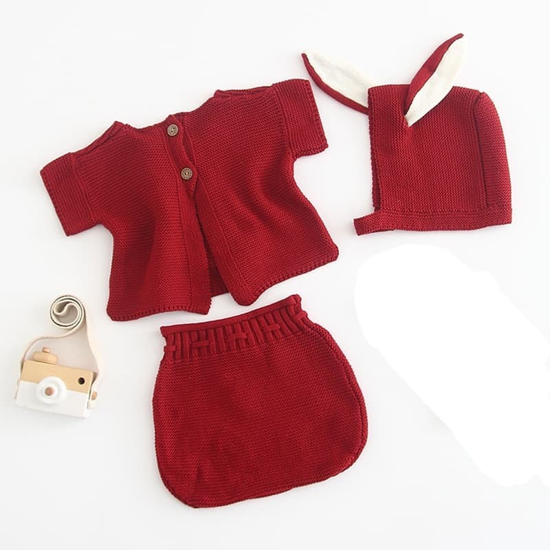 Knitted baby romper baby girl jumper bayi rajut baju newborn 3 in 1