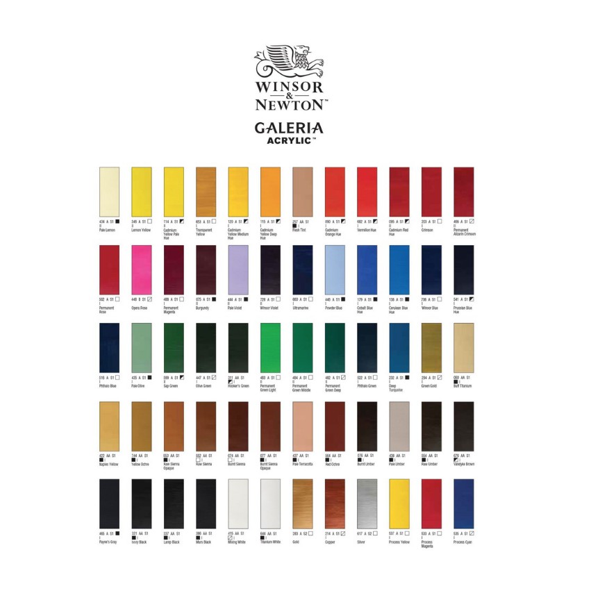 Winsor &amp; Newton - Galeria Acrylic Paint 500ml Series 1 (1/3)