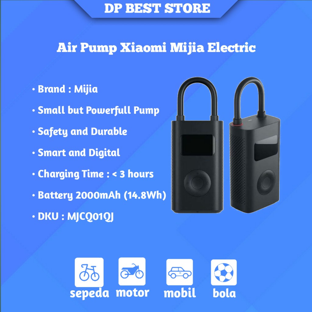 Jual Air Pump Xiaomi Mijia Electric Air Pump pompa ban Shopee Indonesia