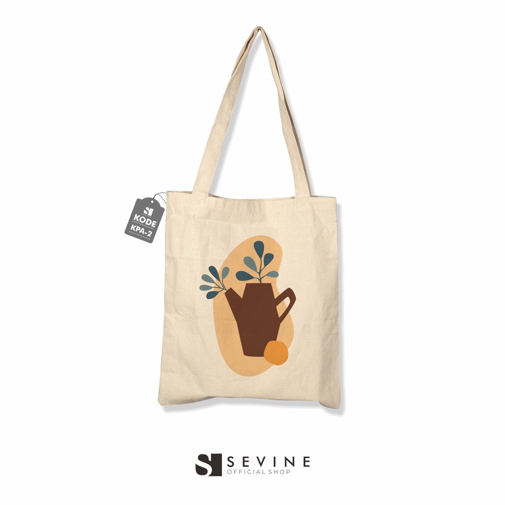 Sevine Tote Bag Kanvas Tas Fashion Totebag Wanita DTF Printing Nordic Aesthetic Series - KPA2