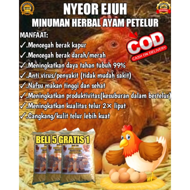 

nyeor ejuh jamu alami power herbal untuk ayam petelur