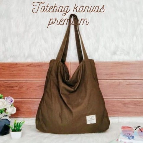 TOTE BAG RESLETING KANVAS TOTEBAG/NUDIE BAG CANVAS BESAR SELEMPANG POLOS WANITA BISA CUSTOM SABLON