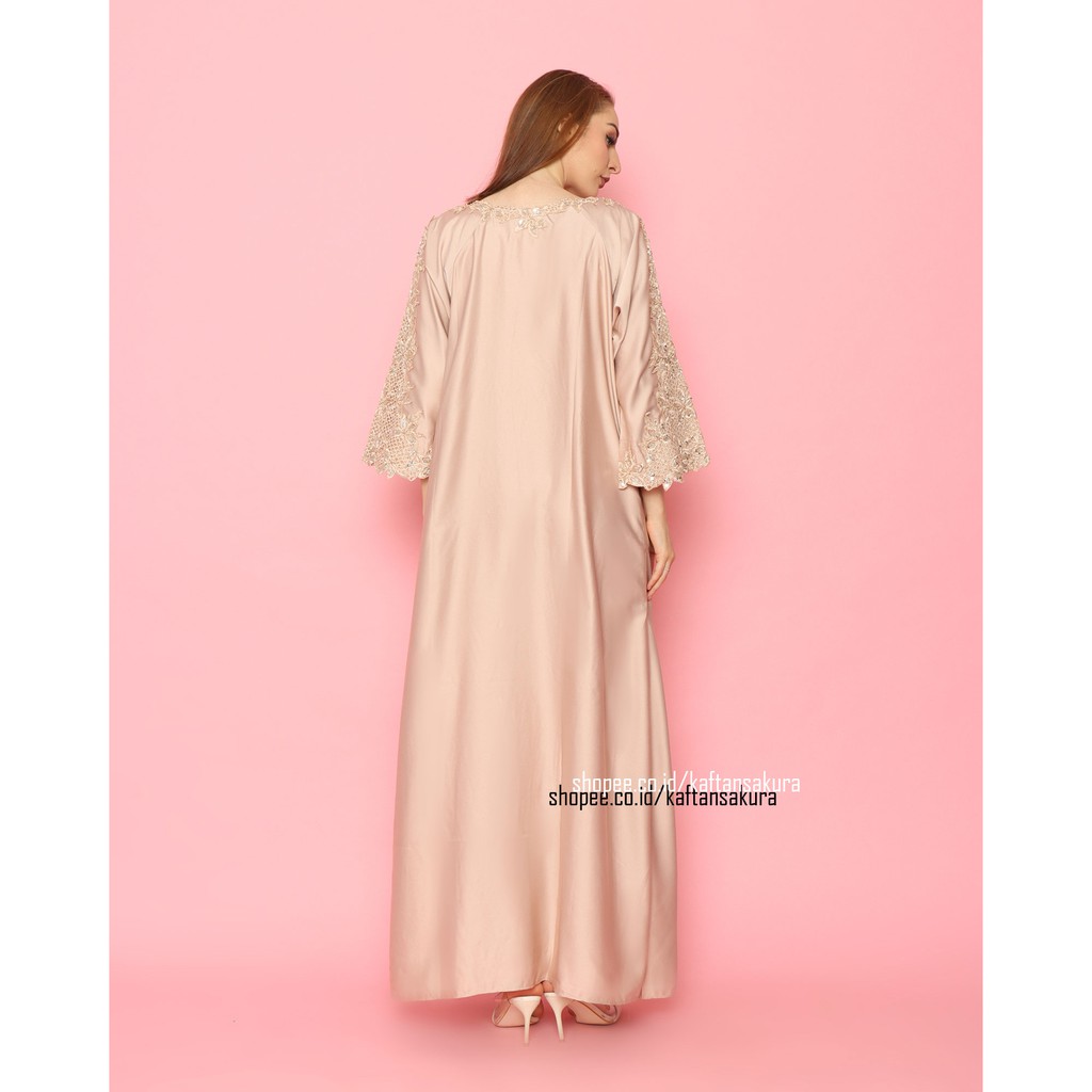 Terlaris !! kaftan inara warna coksu bordir payet mewah GOOD QUALITY BAHAN SATIN lebaran all size