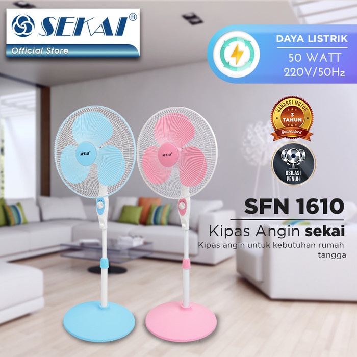 SEKAI Stand Fan 16 Inch SFN1610 Kipas Angin Tumpu SFN 1610